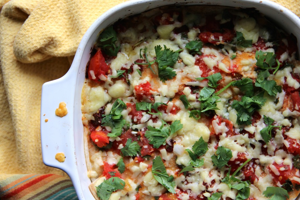 Sweet Potato Black Bean Enchilada Bake- Emma's Little Kitchen