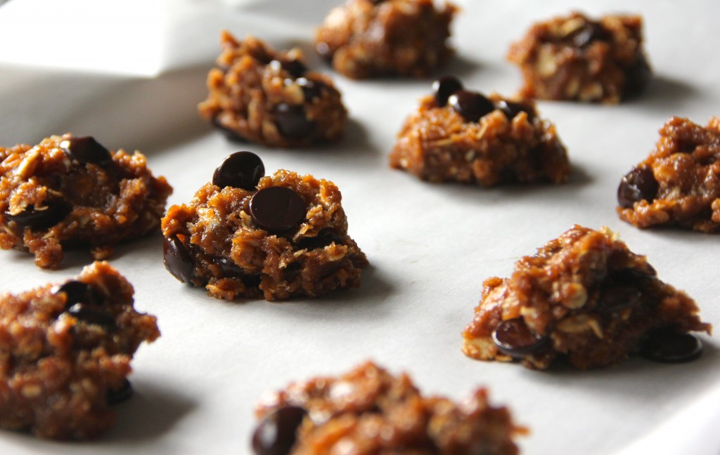 Flourless Peanut Butter Oat Cookies with Dark Chocolate and Sea Salt