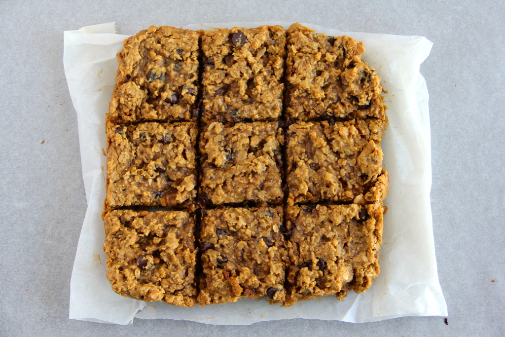 Peanut Butter & Dark Chocolate Chunk Oat Bars