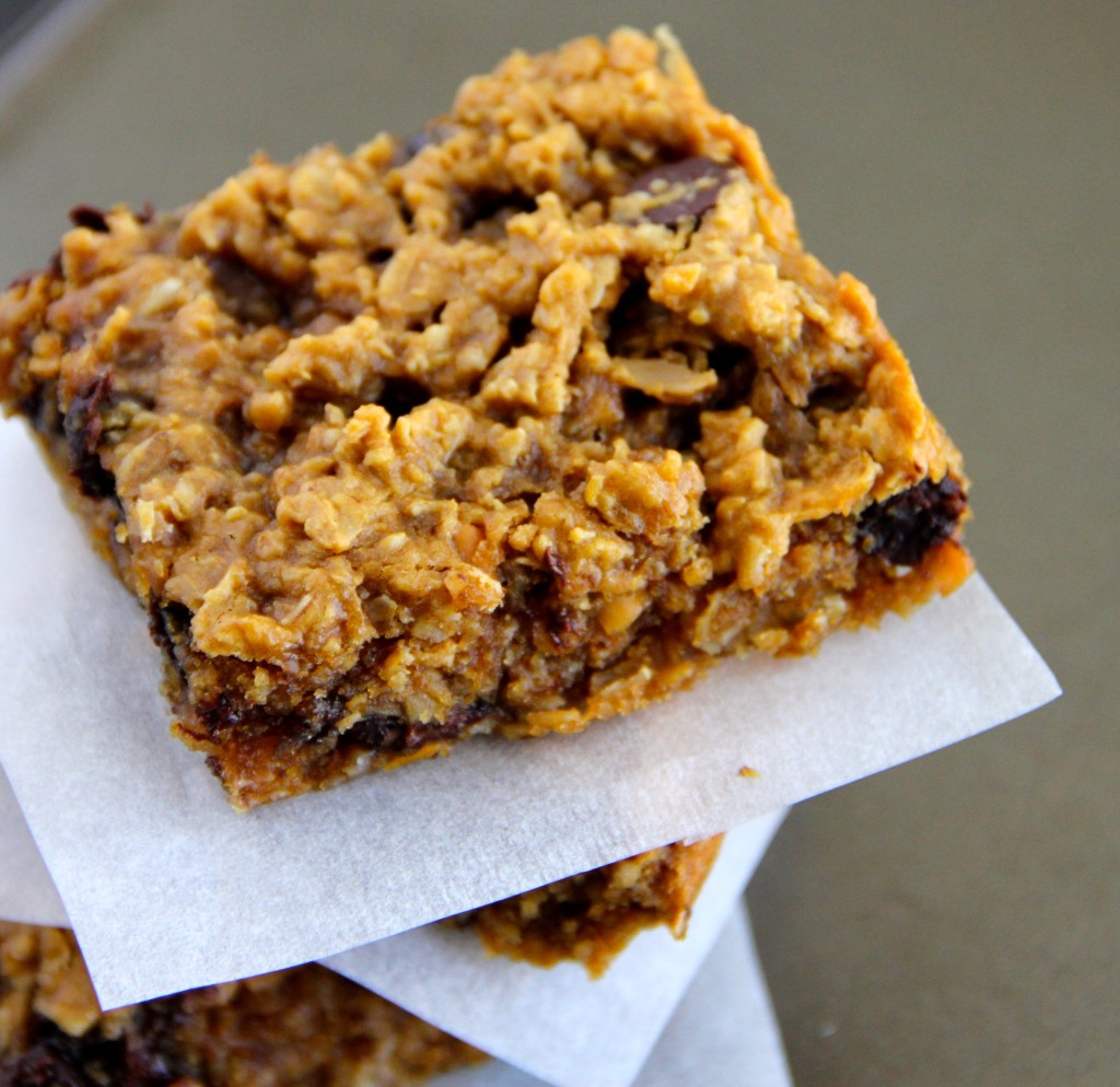 Peanut Butter Chocolate Chunk Oat Bars- Emma's Little Kitchen