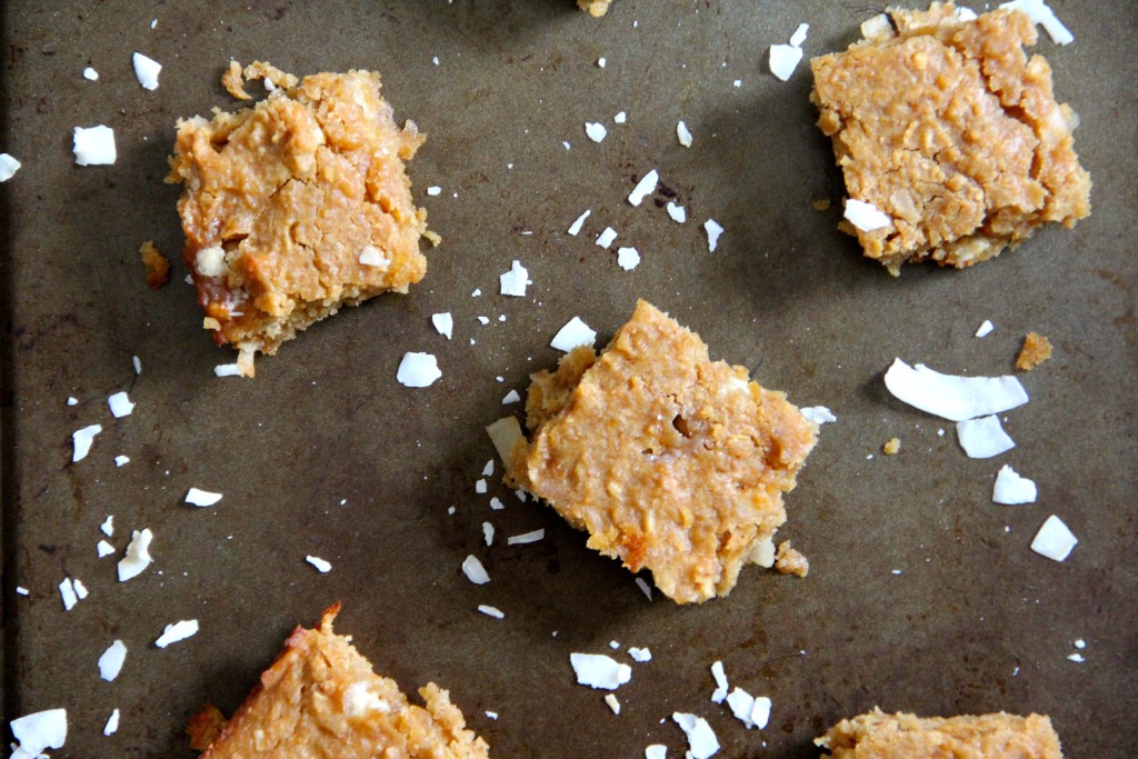 White Chocolate Coconut Chickpea Blondies- Emma's Little Kitchen