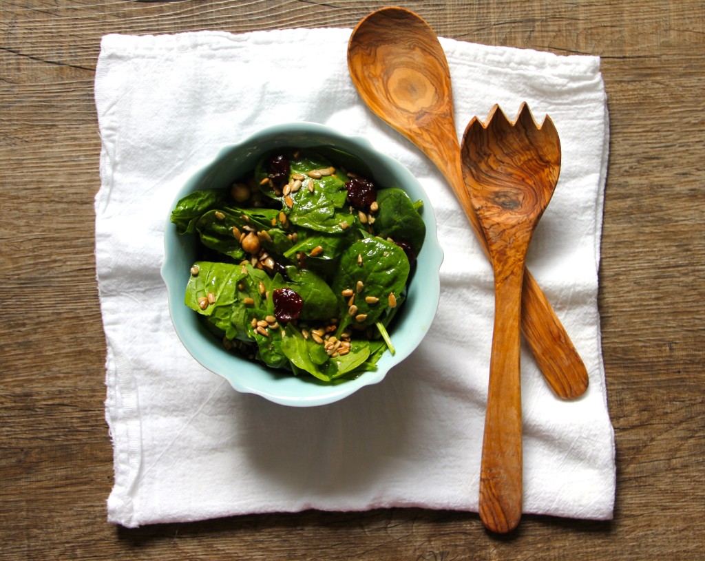 Spinach Chickpea Cherry Salad- Emmas Little Kitchen