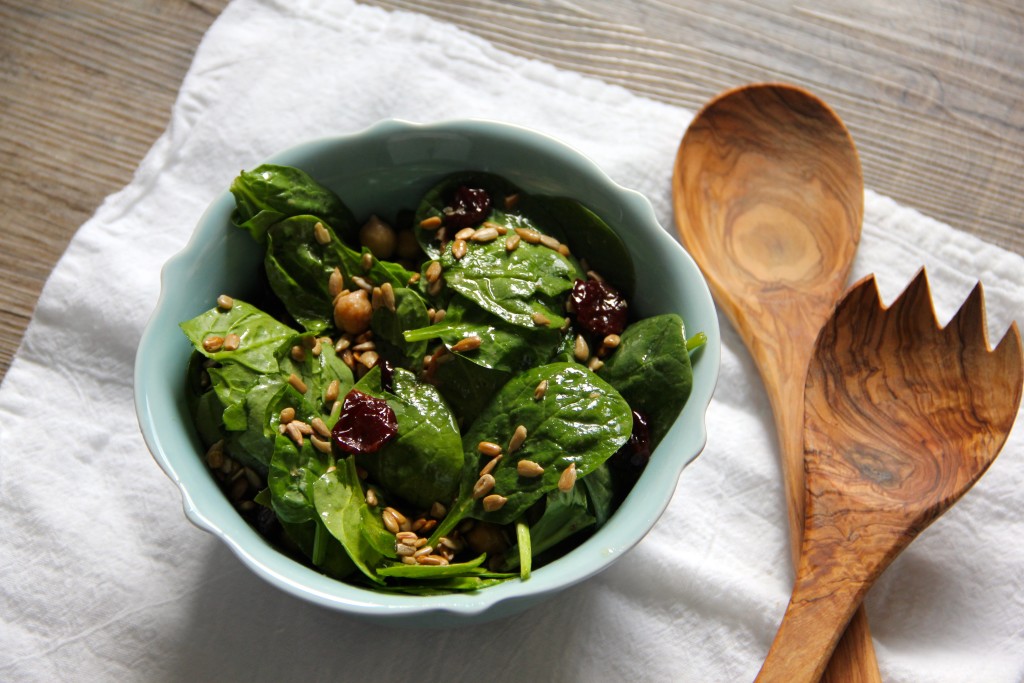 Spinach Chickpea Cherry Salad- Emma's Little Kitchen