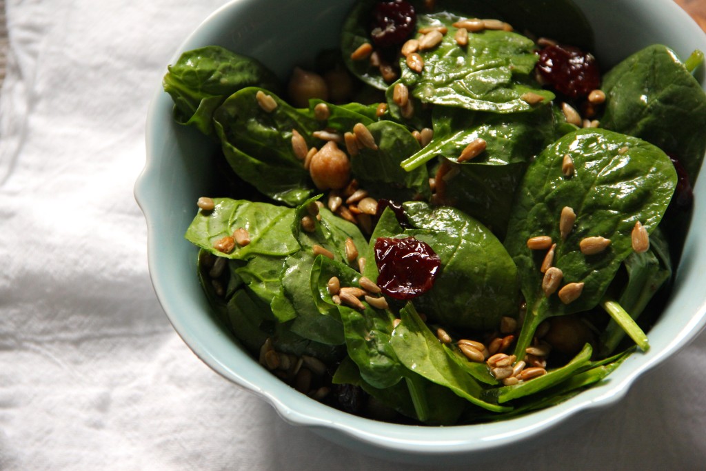 Spinach Chickpea Cherry Salad- Emmas Little KIitchen