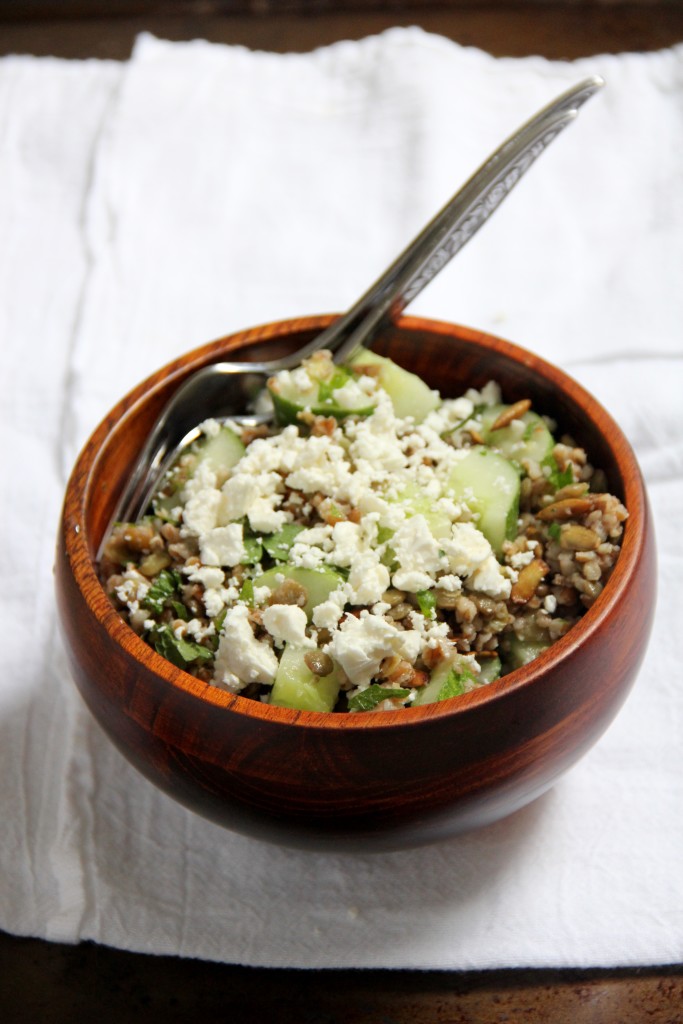 Bulgar Lentil Cucumber Salad- Emma's Little Kitchen