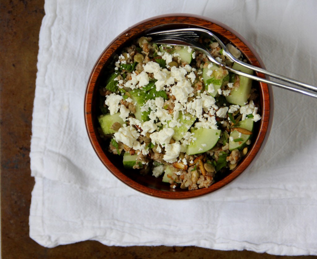 Bulgar Lentil Cucumber Salad- Emma's Little Kitchen