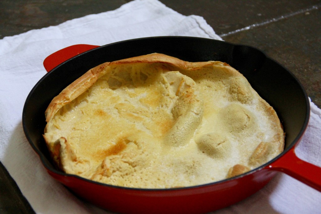 Whole Wheat Dutch Baby with Maple Peaches- Emma's Little Kitchen