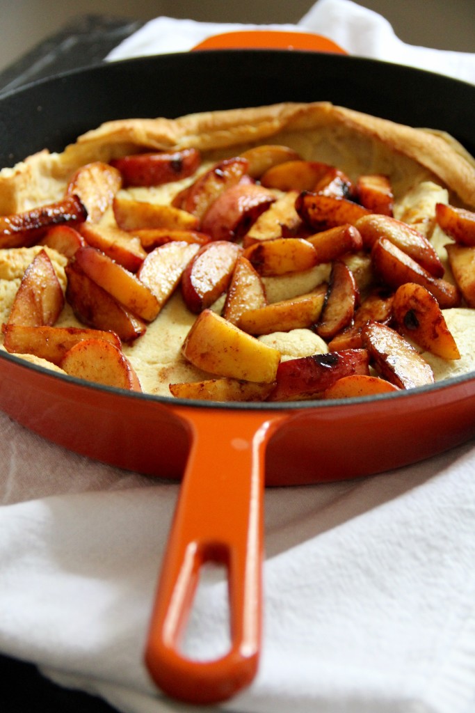 Whole Wheat Dutch Baby with Maple Peaches- Emma's Little Kitchen