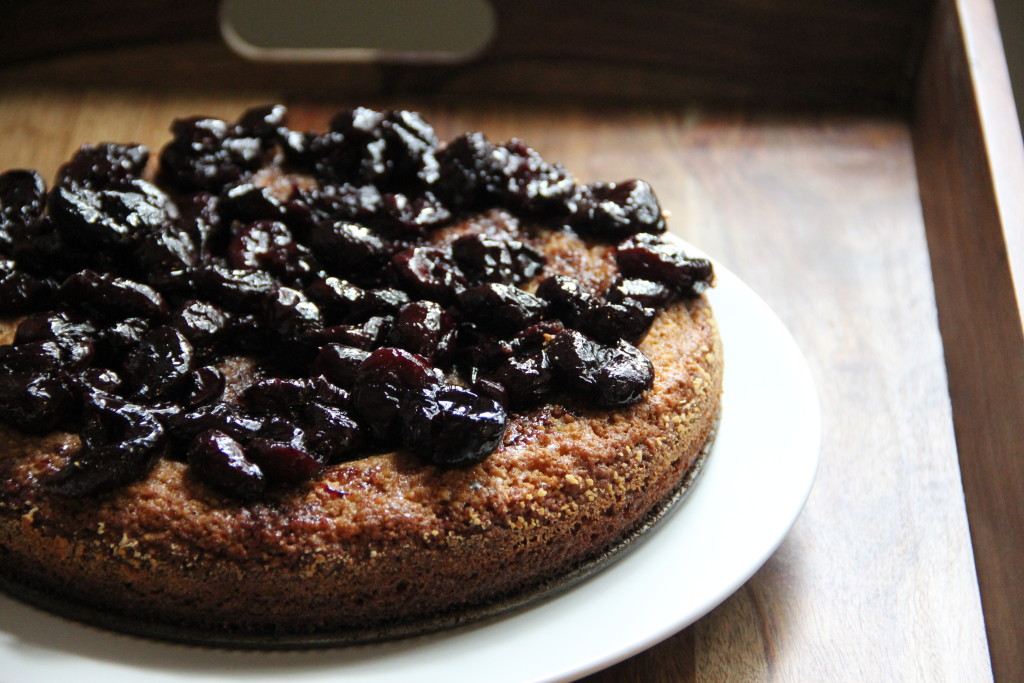 Flourless Almond Cake with Balsamic Roasted Cherries- Emma's Little Kitchen