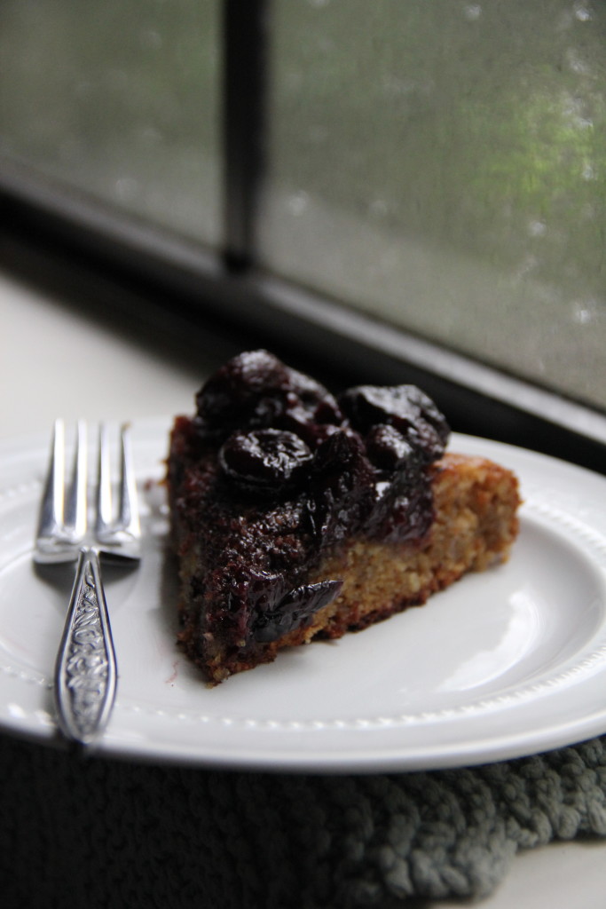 Flourless Almond Cake with Balsamic Roasted Cherries- Emma's Little Kitchen