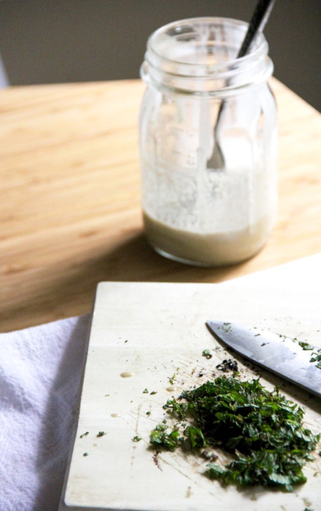 Courgette & Green Bean Salad with Tahini Mint Dressing