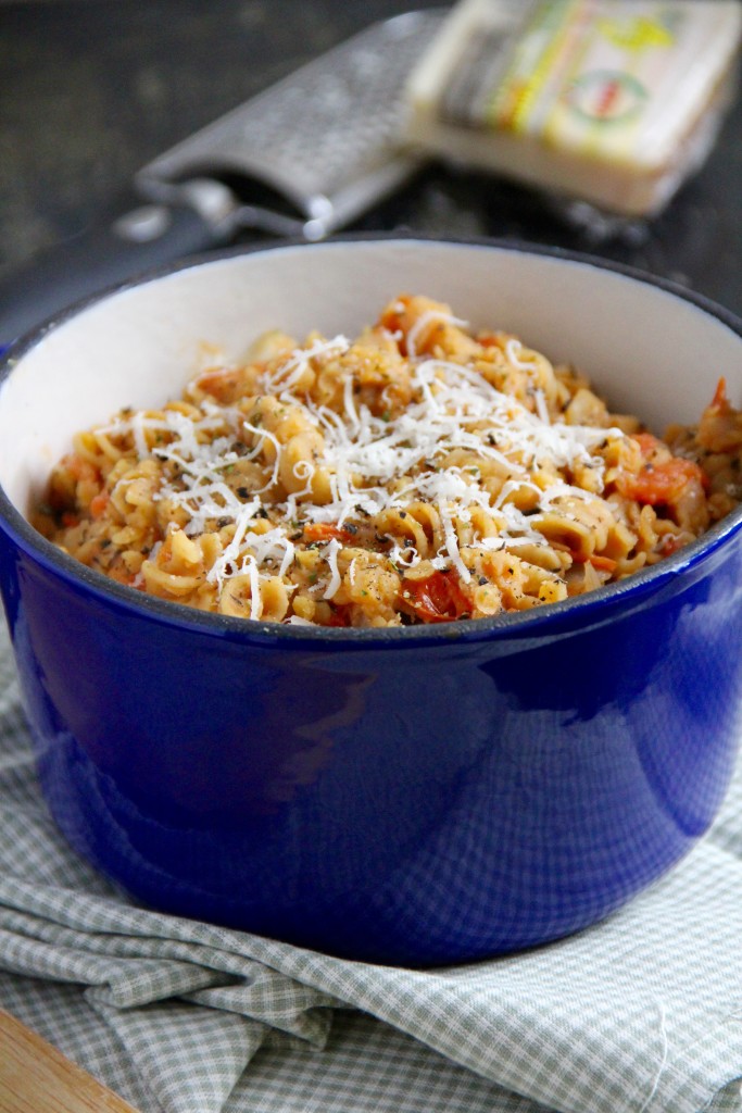 One Pot Lentil Tomato Pasta- Emma's Little Kitchen