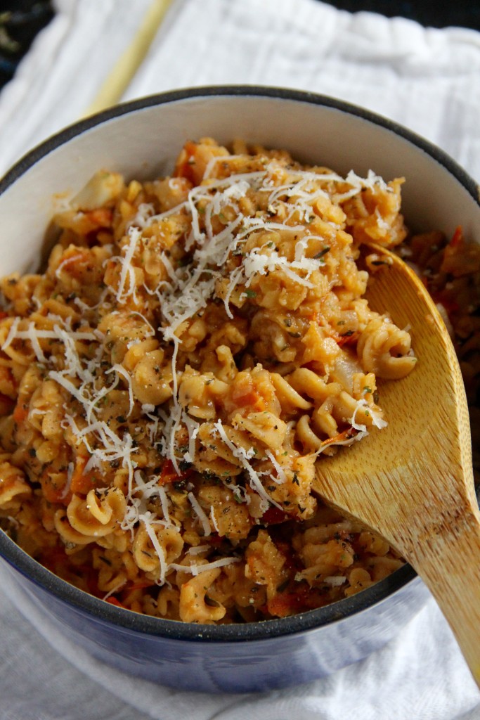 One Pot Lentil Tomato Pasta- Emma's Little Kitchen