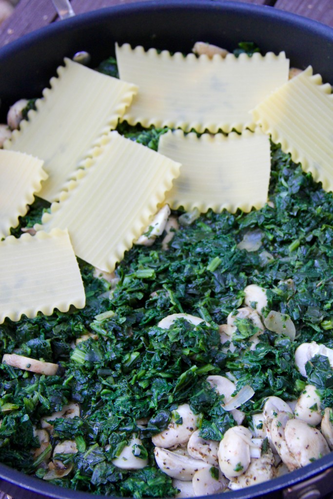 One Skillet Spinach Mushroom Lasagne- Emma's Little Kitchen