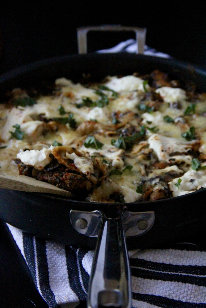 One Skillet Spinach Mushroom Lasagne- Emma's Little Kitchen