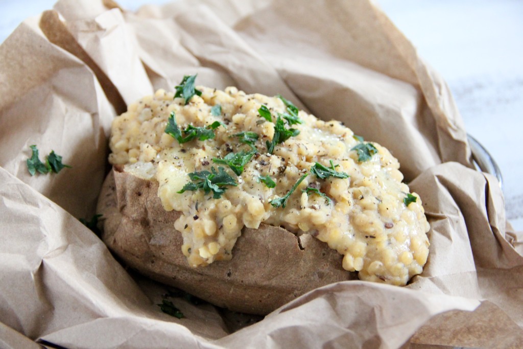 Cheesy Lentil Jacket Potato