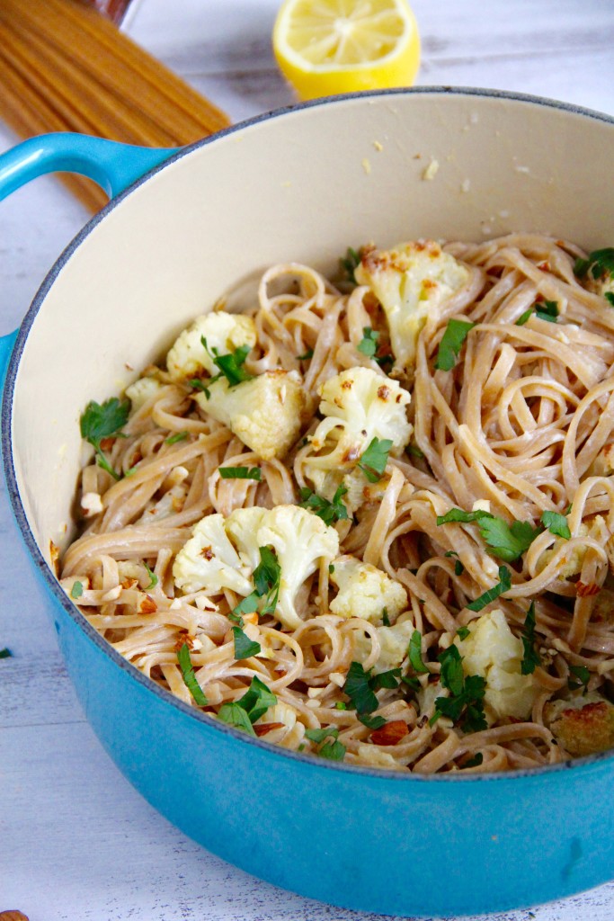 Linguine with Roasted Cauliflower, Lemon and Yoghurt