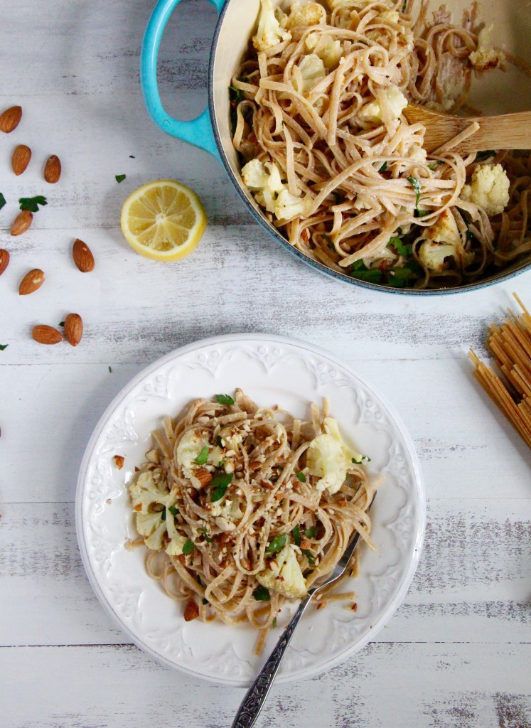 Linguine with Roasted Cauliflower, Lemon and Yoghurt- Emma's Little Kitchen