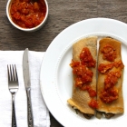 Spinach & Mushroom Crepes with Balsamic Tomato Jam