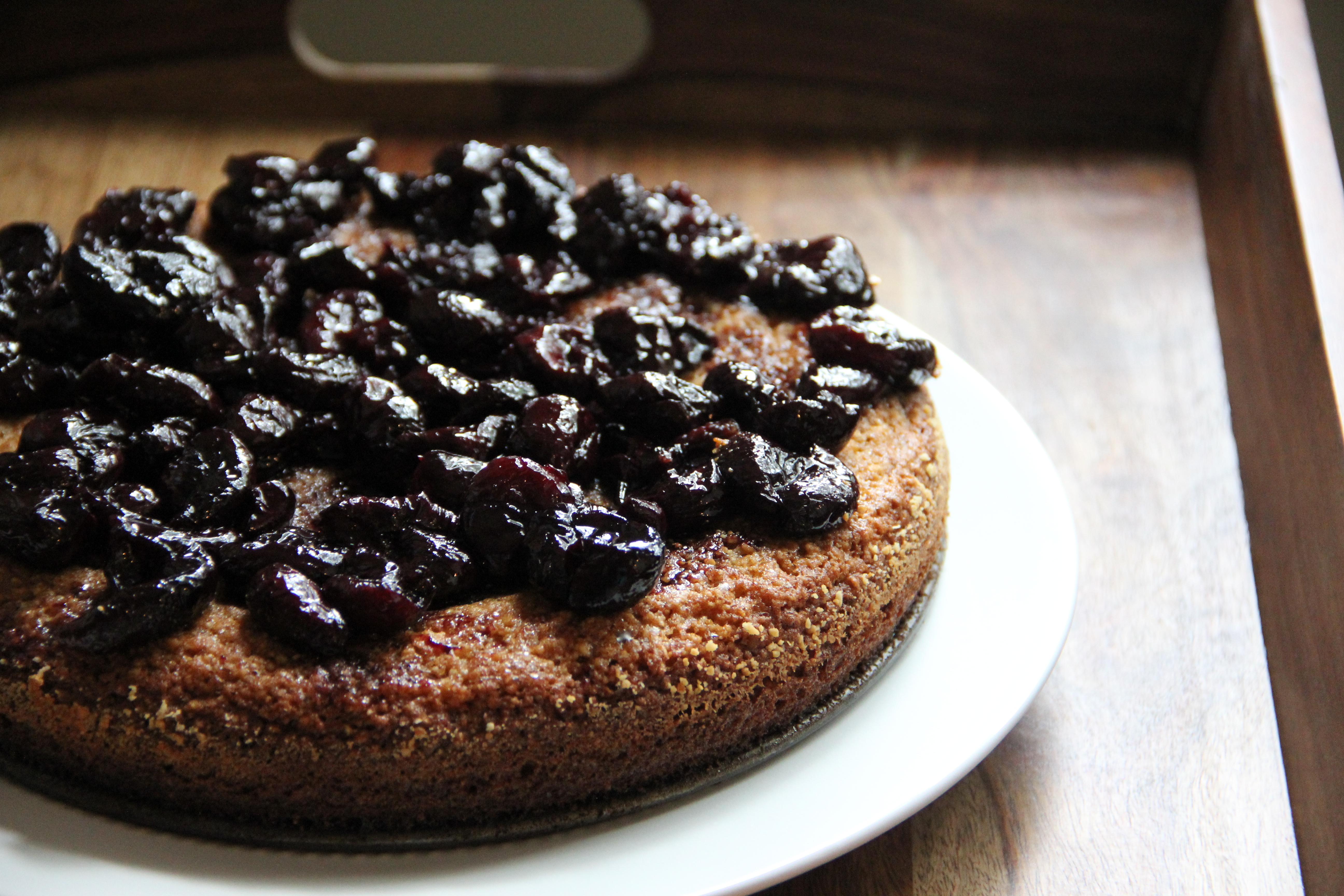 Flourless Almond Cake with Balsamic Roasted Cherries