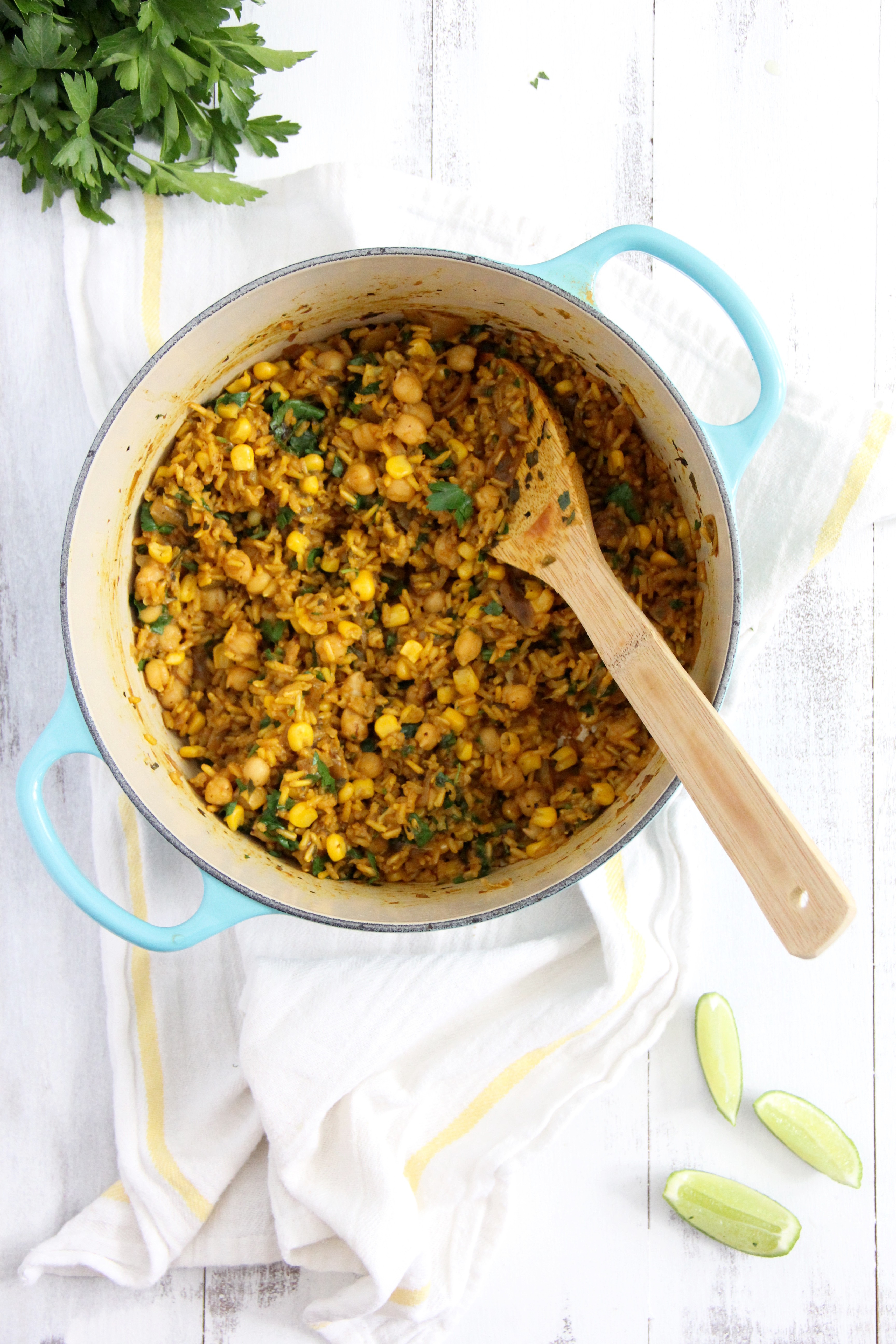 One Pot Brazilian Chickpeas and Rice